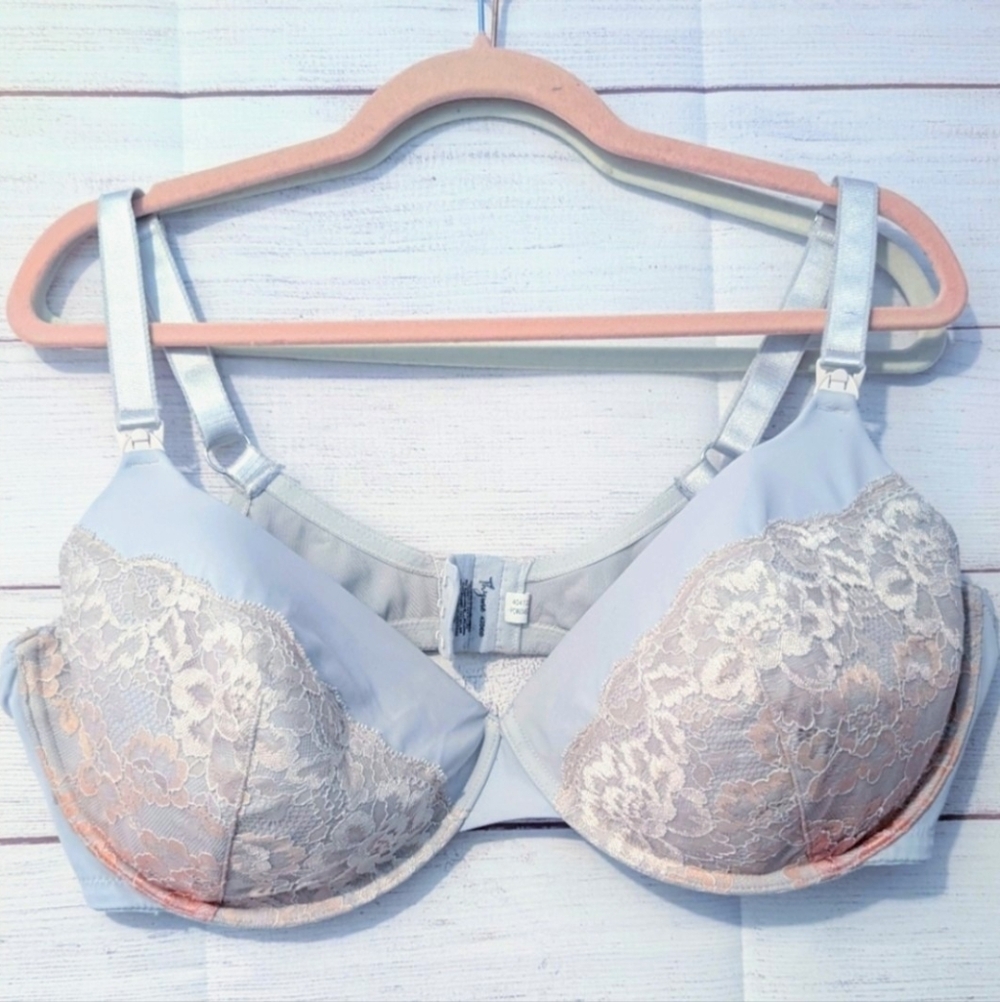 Euc Thyme Maternity Elegant Lace Trimmed Nursing Bra 42DDD